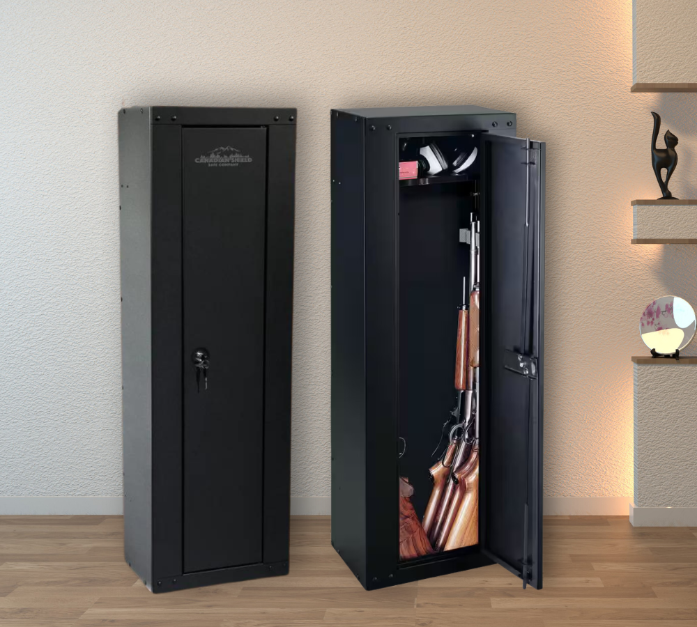 Gun cabinets for firearms storage