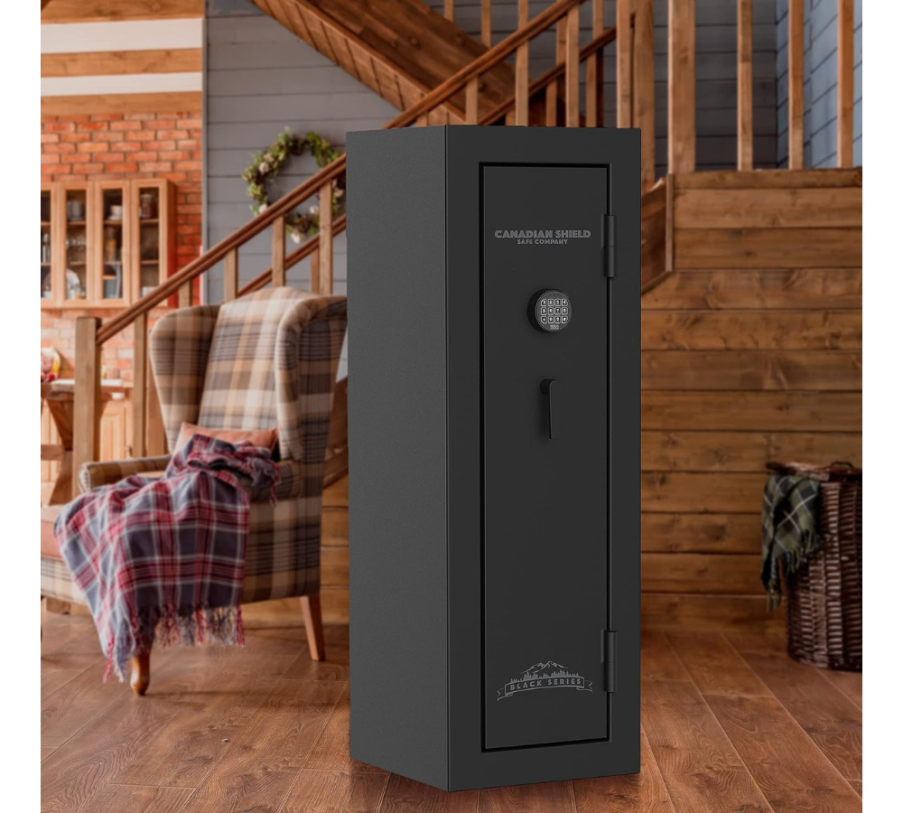 Black Series 55" Tall Gun Safe With Electronic Lock & Fire Rated Protection (20 Long Gun + 4 HandGun Capacity) | SA55-24X-BD - Canadian Shield Safe Company