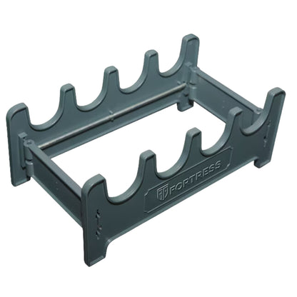 Gray Fortress 4-Position Pistol Rack made of durable ABS plastic, featuring a modular design for efficient handgun storage and organization in safes.