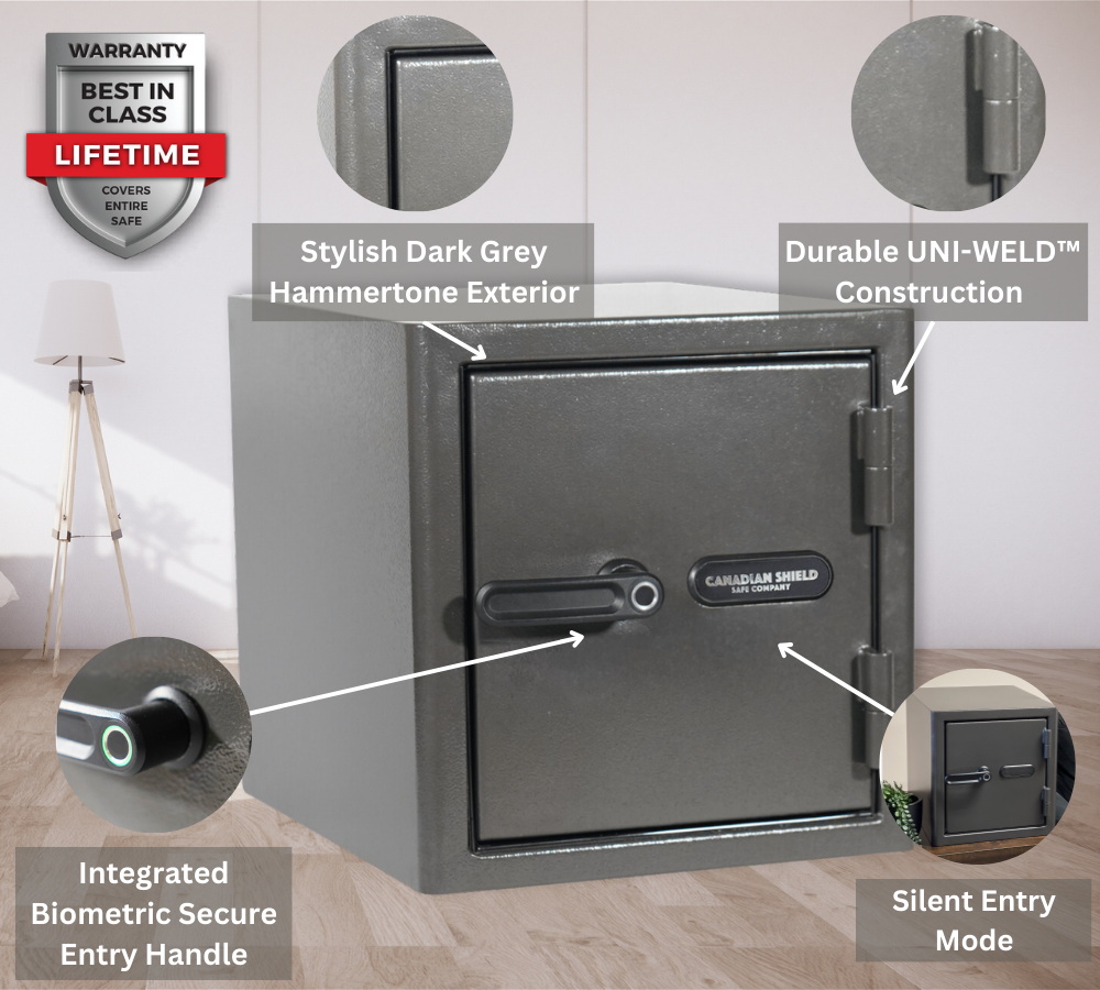 Diamond Series 15" home and office safe with biometric lock - Canadian Shield Safe Company