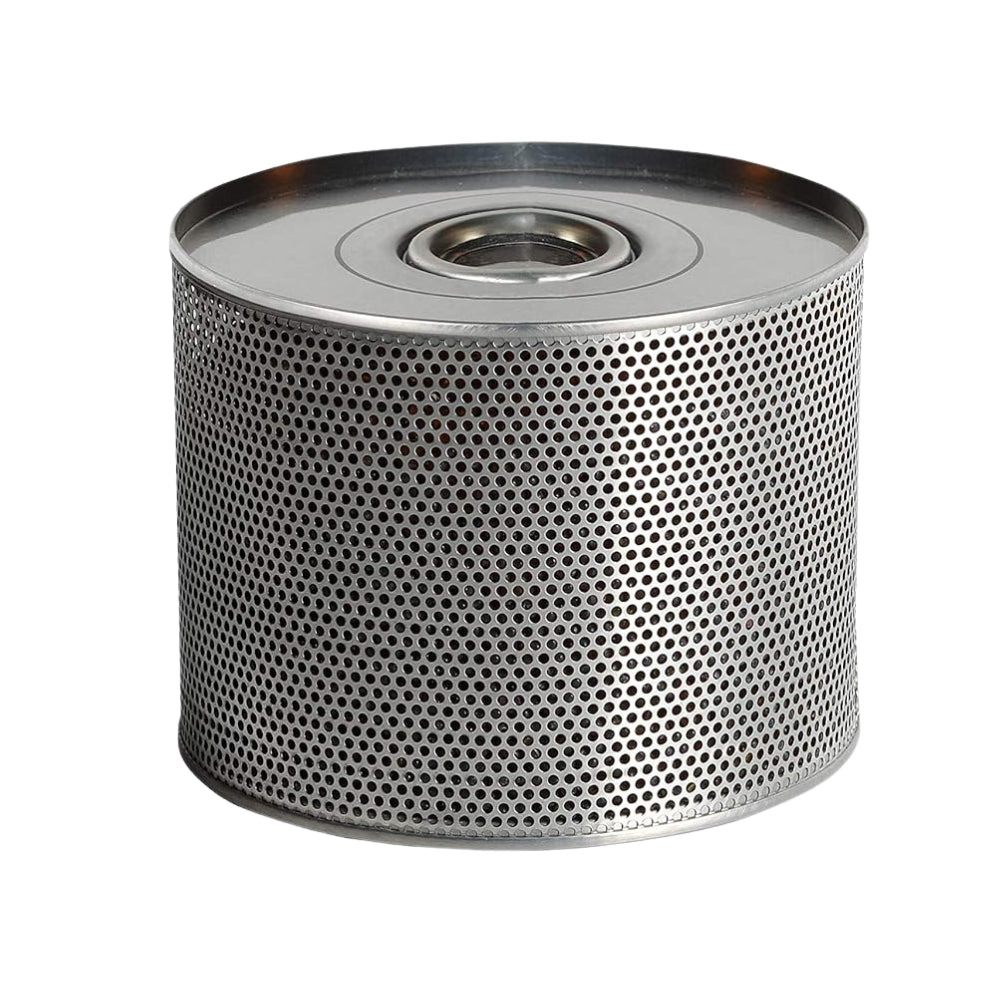 Silver cylindrical Fortress Reusable Desiccant Canister with a mesh exterior for visibility, designed for effective moisture absorption in enclosed spaces.