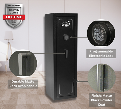 Granite Series 55" Tall Gun Safe with Electronic Lock & Fire Rated Protection (12 Gun Capacity) | SA5516INS-BD - Canadian Shield Safe Company