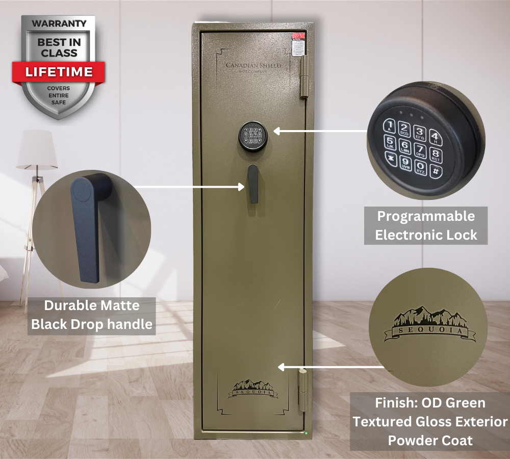 Sequoia Series 55" Tall Gun Safe with Electronic Lock & 14-Gun Capacity | SA5516J-BD - Canadian Shield Safe Company