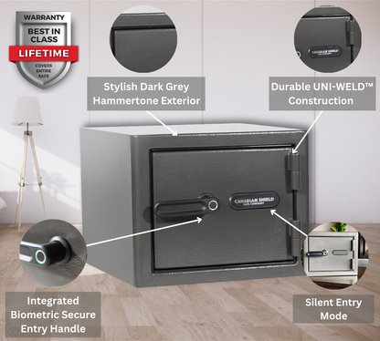 Diamond Series 11.5" home and office safe with biometric lock