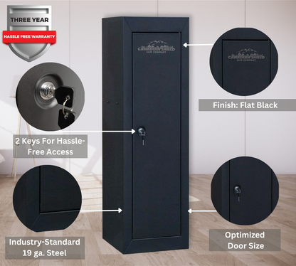 Steel Cabinet Series 55" Tall 14 Gun Cabinet With 4-Point Locking System (3 Years Warranty) | SA-GC14-BD - Canadian Shield Safe Company