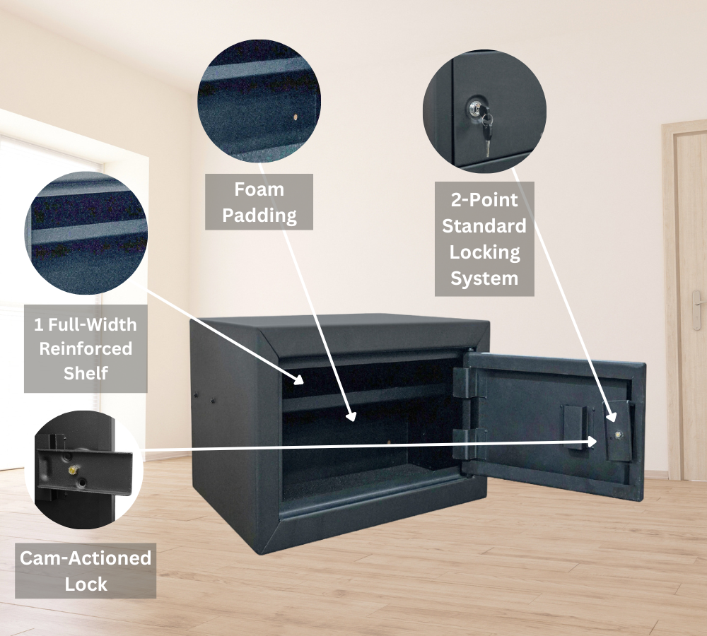 Steel Cabinet Series 14" Tall Ammo Security Cabinet With 2-Point Locking System (3 Years of Warranty) | SA-ACS-BD - Canadian Shield Safe Company