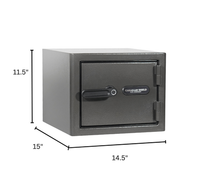 11.5" tall document storage safe with biometric lock