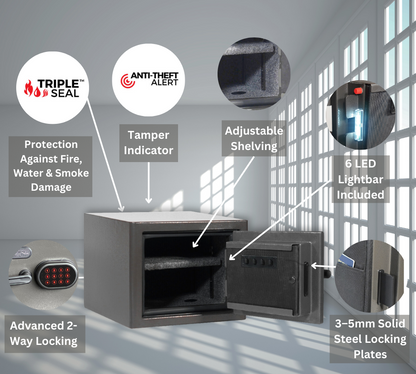 Electronic lock and triple seal protection office safe - Canadian Shield Safe Company