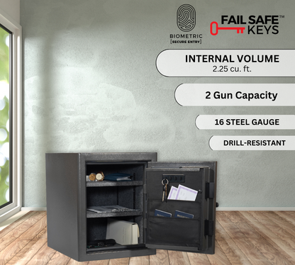 Biometric lock home safe with fireproof and waterproof features - Canadian Shield Safe Company