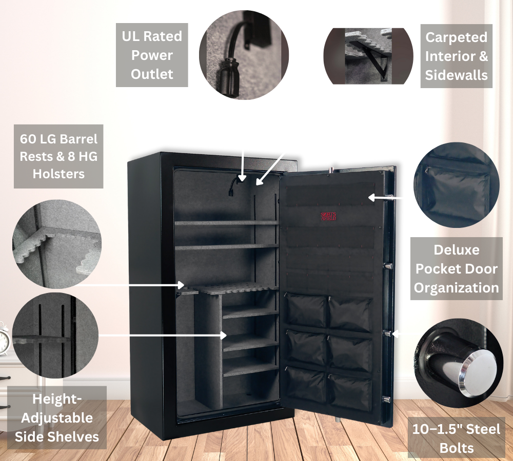 Preserve Series gun cabinet with triple seal protection