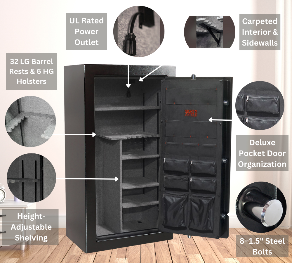 Preserve Series gun cabinet with triple seal protection