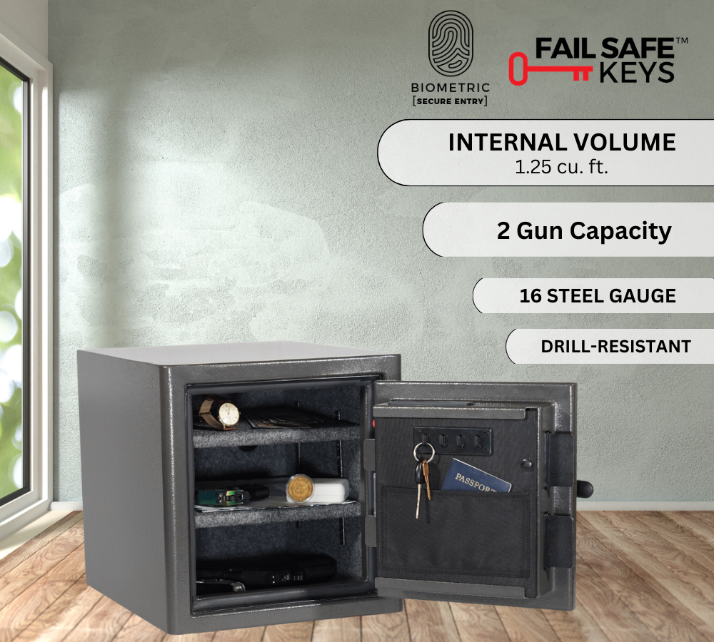 Biometric lock home safe with fireproof and waterproof features - Canadian Shield Safe Company