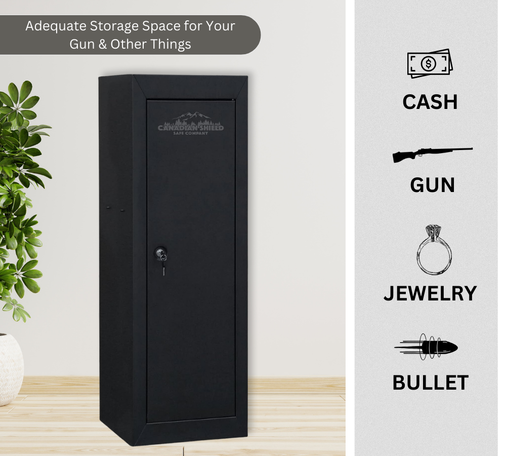 Steel Cabinet Series 55" Tall 18 Gun Cabinet With 4-Point Locking System (3 Years Warranty) | SA-GC18-BD - Canadian Shield Safe Company