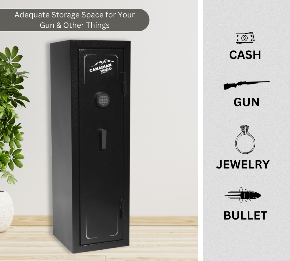 Granite Series 55" Tall Gun Safe with Electronic Lock & Fire Rated Protection (12 Gun Capacity) | SA5516INS-BD - Canadian Shield Safe Company