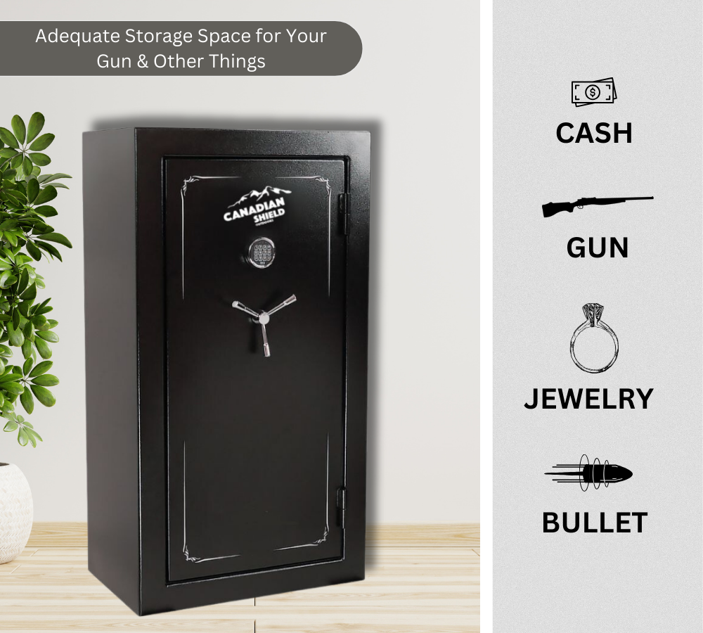 Laurentien Series 59" Tall Gun Safe With Electronic Lock & Triple Seal Protection (32 Long Gun + 6 Handgun Capacity) | SA5932P-BD - Canadian Shield Safe Company