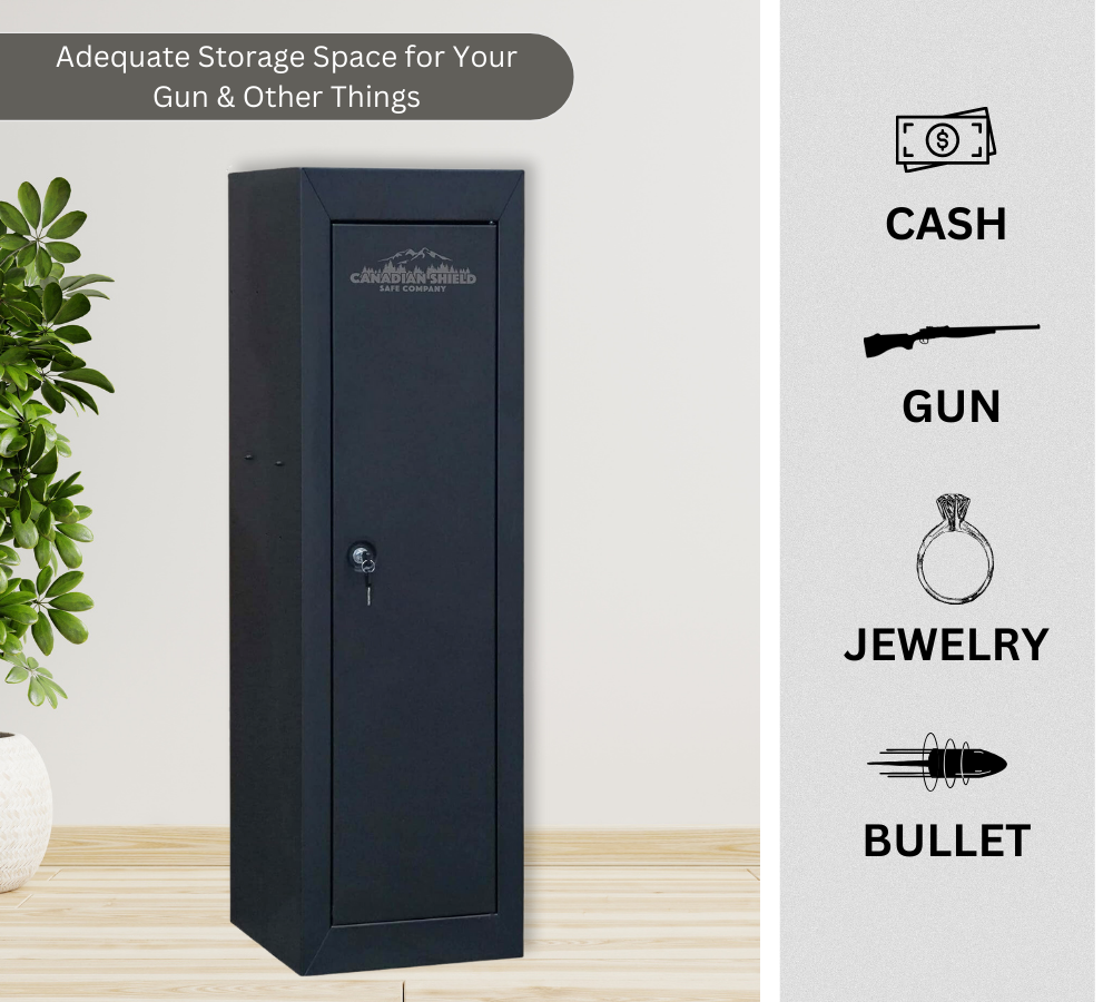 Steel Cabinet Series 55" Tall 14 Gun Cabinet With 4-Point Locking System (3 Years Warranty) | SA-GC14-BD - Canadian Shield Safe Company