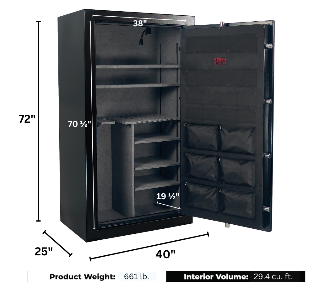 72" tall Preserve Series safe for extensive firearm storage