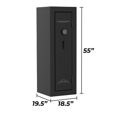 Black Series 55" Tall Gun Safe With Electronic Lock & Fire Rated Protection (20 Long Gun + 4 HandGun Capacity)