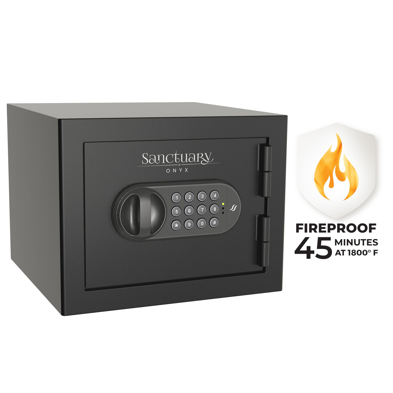 Durable steel construction of the Sanctuary Onyx fireproof safe