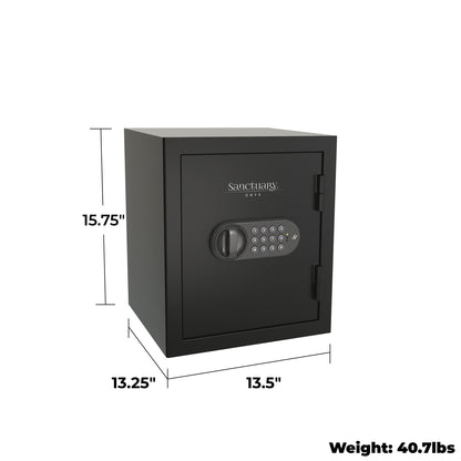 ONYX Series 15.75" Tall Fireproof Home & Office Safe with Electronic Lock, 1.01 cu. ft. Storage for Valuables