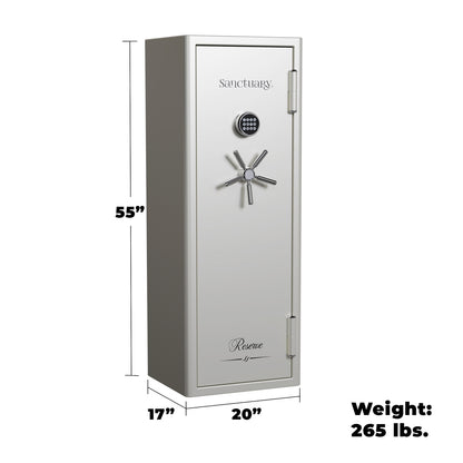 White Sanctuary Executive Series safe with a digital keypad and handle.