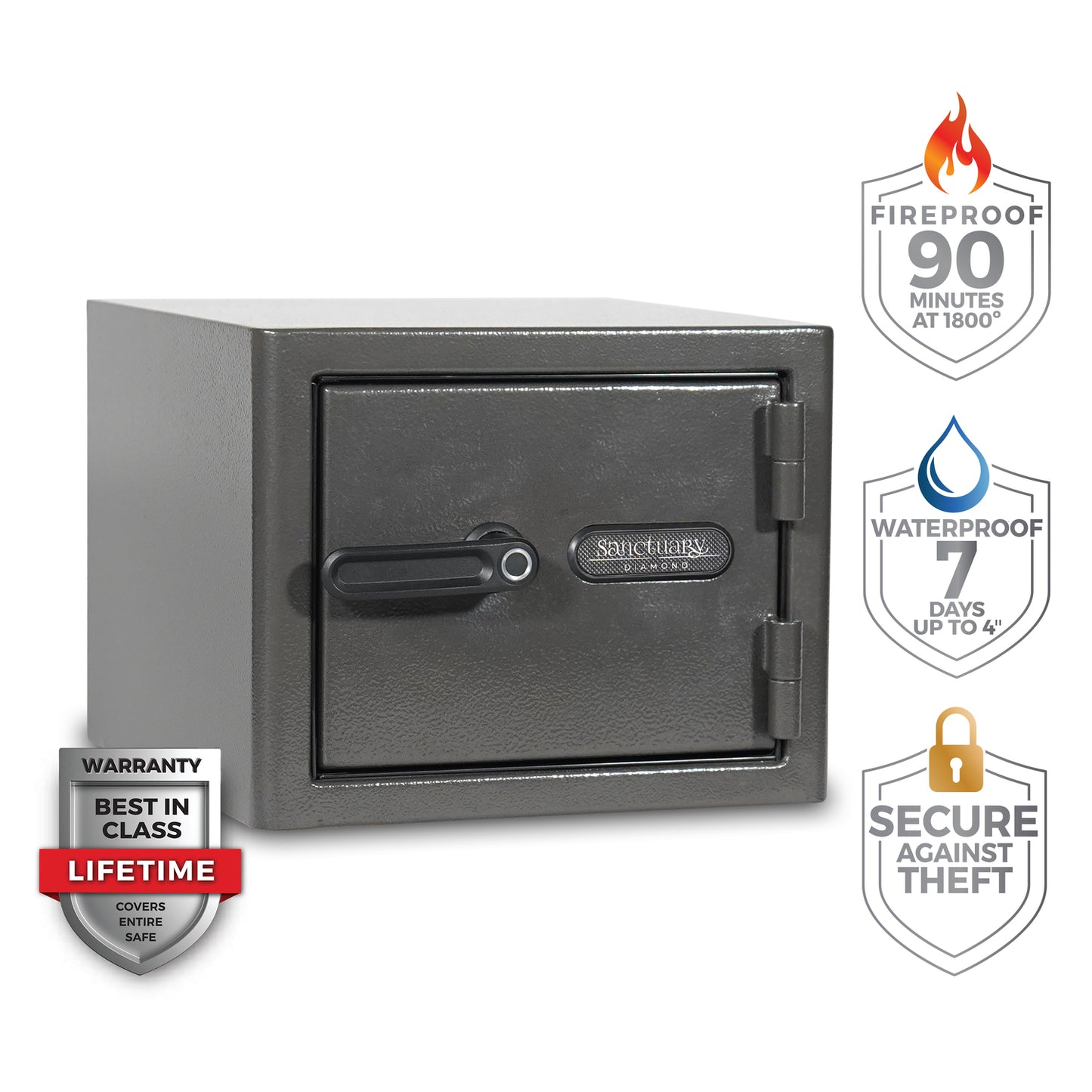 Highlight of the triple seal protection system on the Sports Afield Diamond Series safe, ensuring fire, water, and smoke resistance.