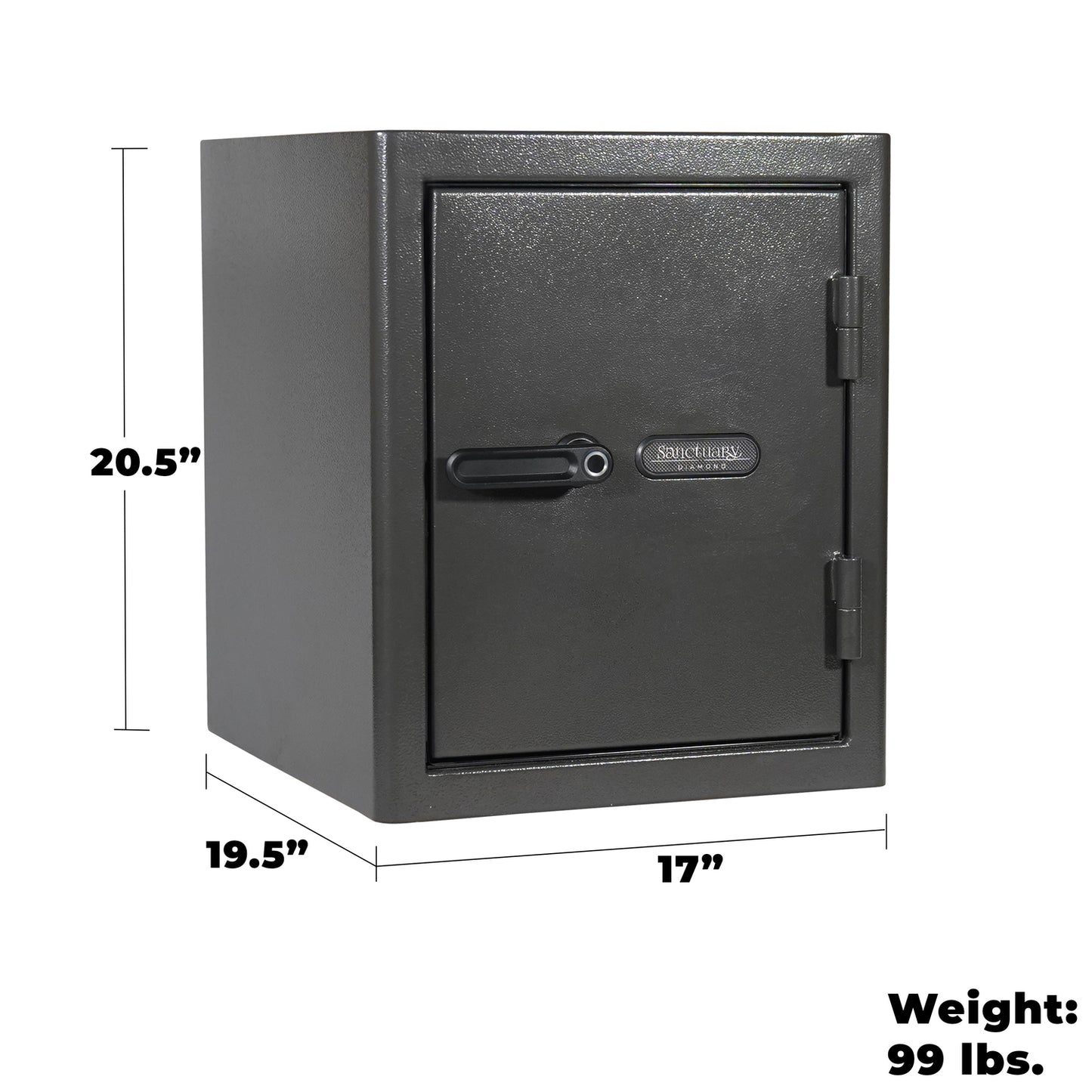 Diagram showcasing the dimensions of the Sports Afield Diamond Series 20.5” Tall Safe, highlighting its spacious interior and compact footprint.