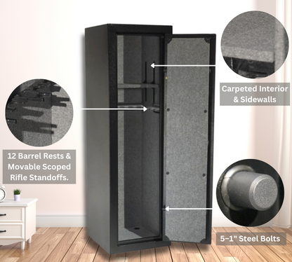 Granite Series 55" Tall Gun Safe with Electronic Lock & Fire Rated Protection (12 Gun Capacity) | SA5516INS-BD - Canadian Shield Safe Company