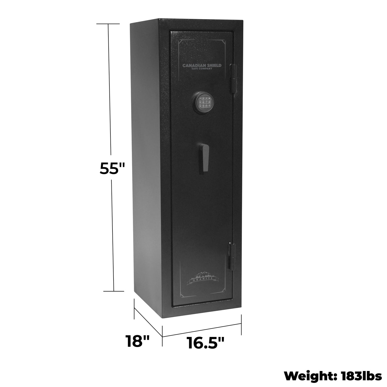 Granite Series 55" Tall Gun Safe with Electronic Lock & Fire Rated Protection (12 Gun Capacity)