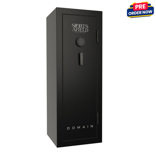 Domain Series Gun Safe with electronic lock and fire-resistant steel construction, designed for secure firearm and valuables storage.