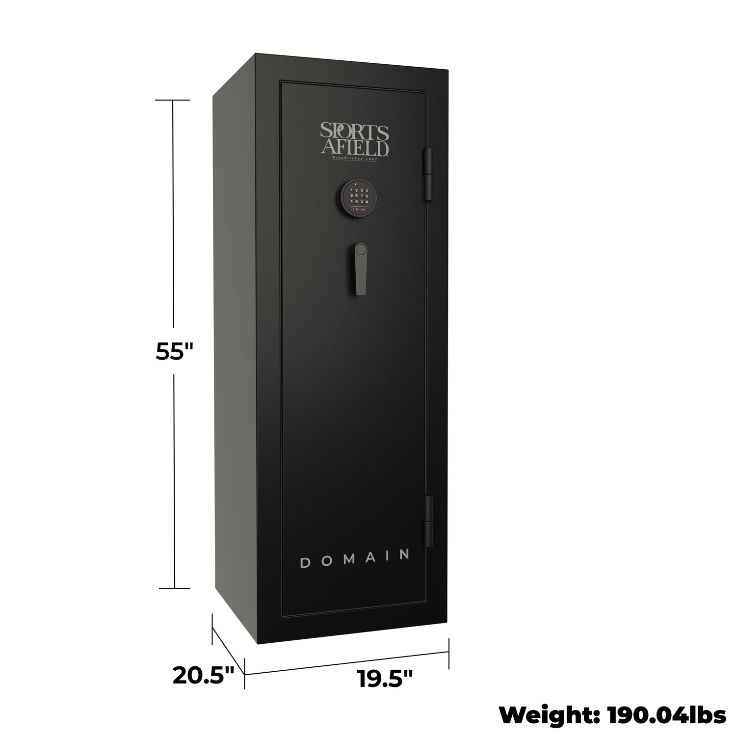 Heavy-duty Domain Series Gun Safe featuring adjustable interior shelving