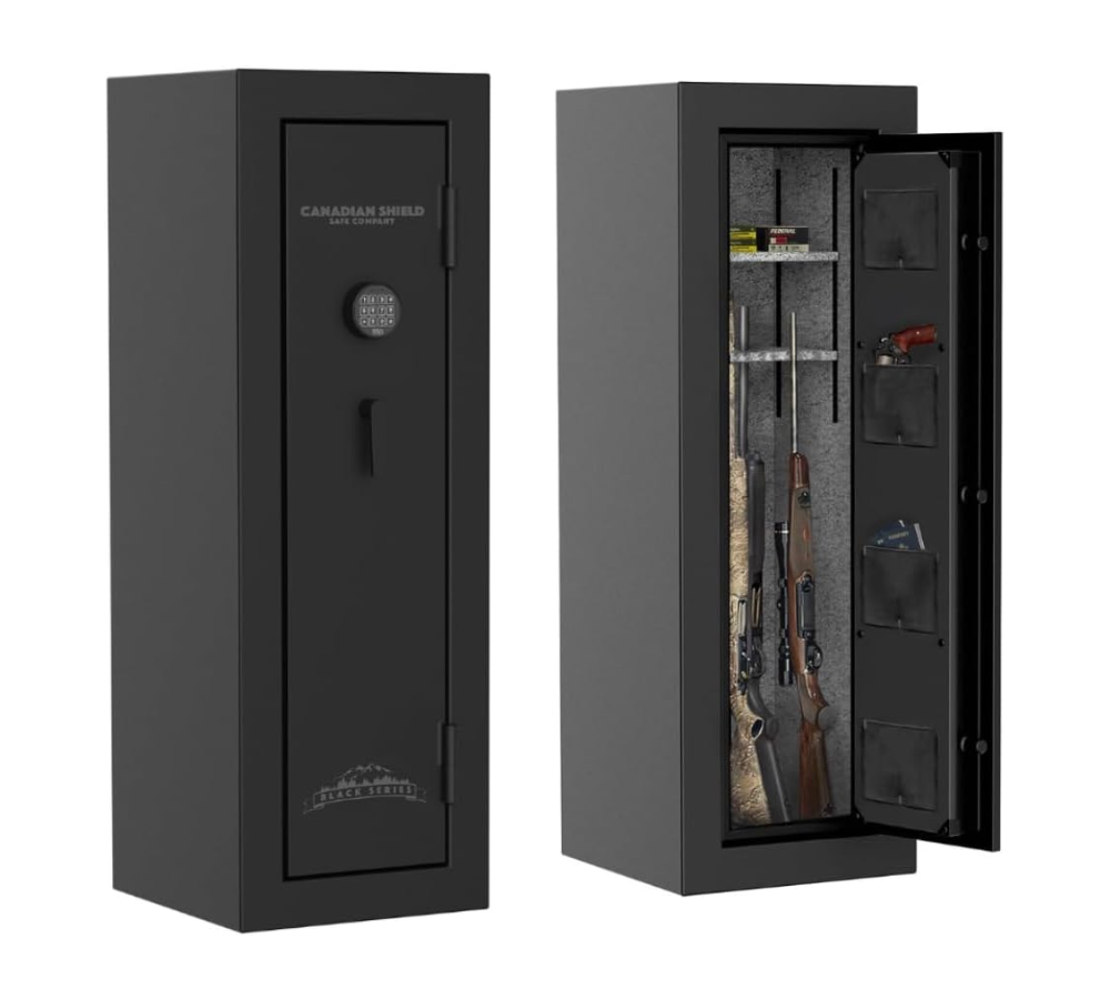 Black Series 55" Tall Gun Safe With Electronic Lock & Fire Rated Protection (20 Long Gun + 4 HandGun Capacity) | SA55-24X-BD - Canadian Shield Safe Company